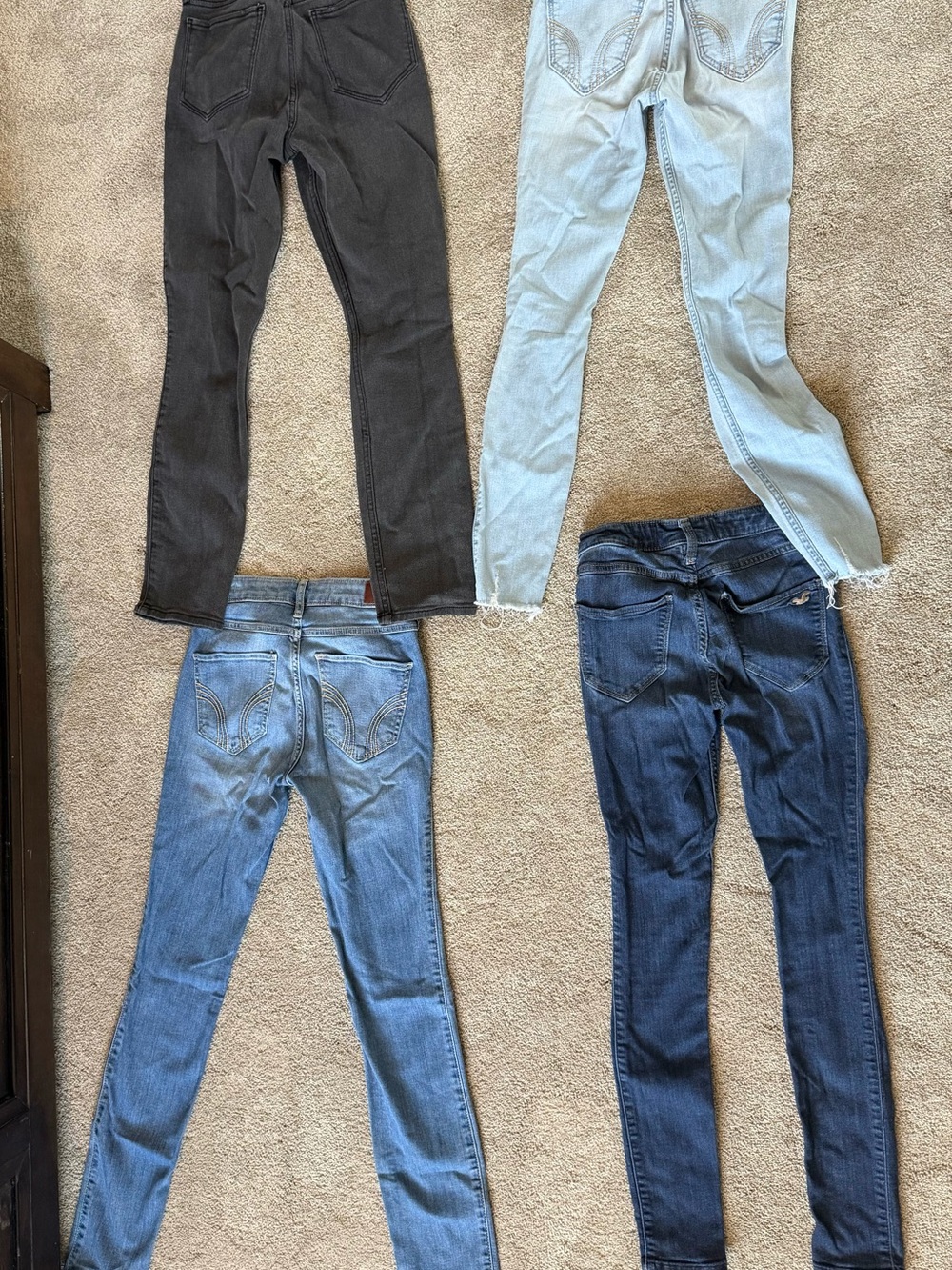 Hollister Skinny Jeans — Black, Light Blue, Medium Blue, Dark Blue
